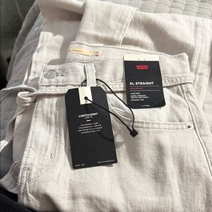 Women’s Levi's XL Straight Lightweight Linen Jeans - light gray